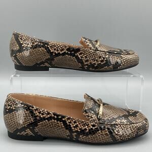 NEW Journee Women’s Wrenn Flat Loafers Snake Brown Size 7M